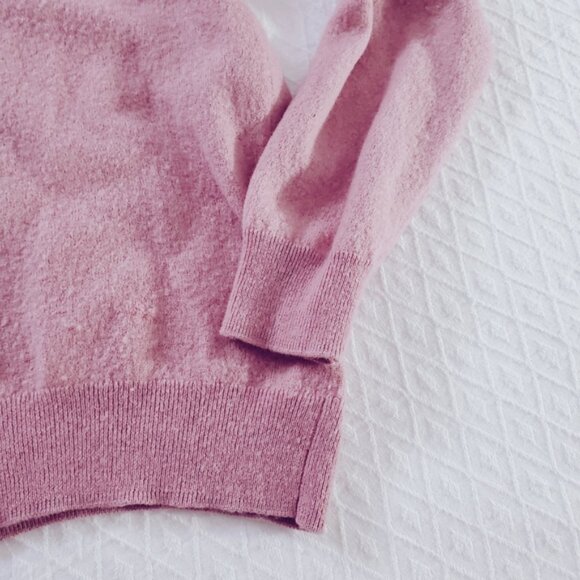 MANGO Selection 100% Wool Dusty Pink V Neck Pullover - Picture 7 of 8